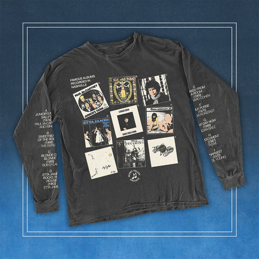 Famous Albums Recorded in Nashville Long Sleeve tee