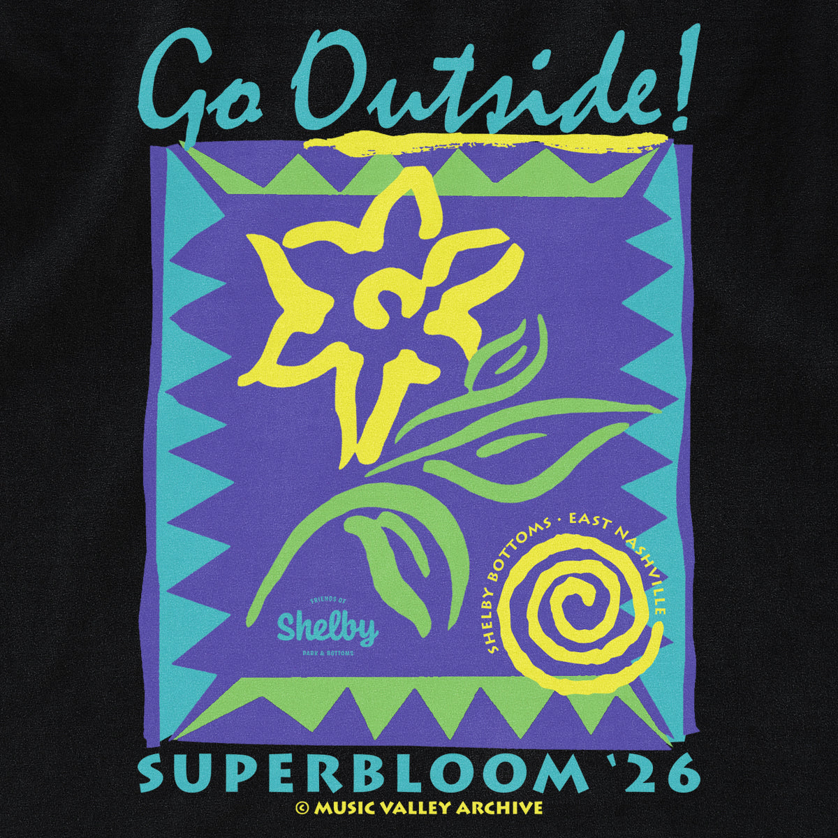Shelby Bottoms Superbloom '26 Go Outside! tee — PREORDER