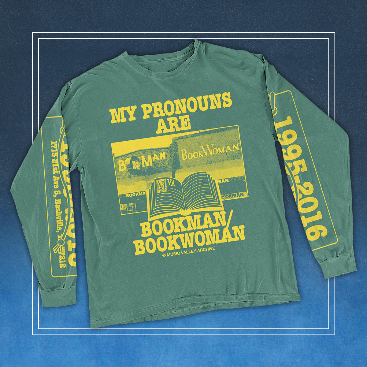 My Pronouns are BookMan/BookWoman Long Sleeve tee