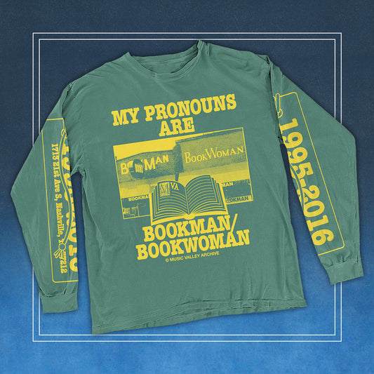 My Pronouns are BookMan/BookWoman Long Sleeve tee – PREORDER