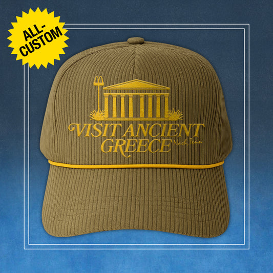 Visit Ancient Greece Corduroy Hat (All-Custom)