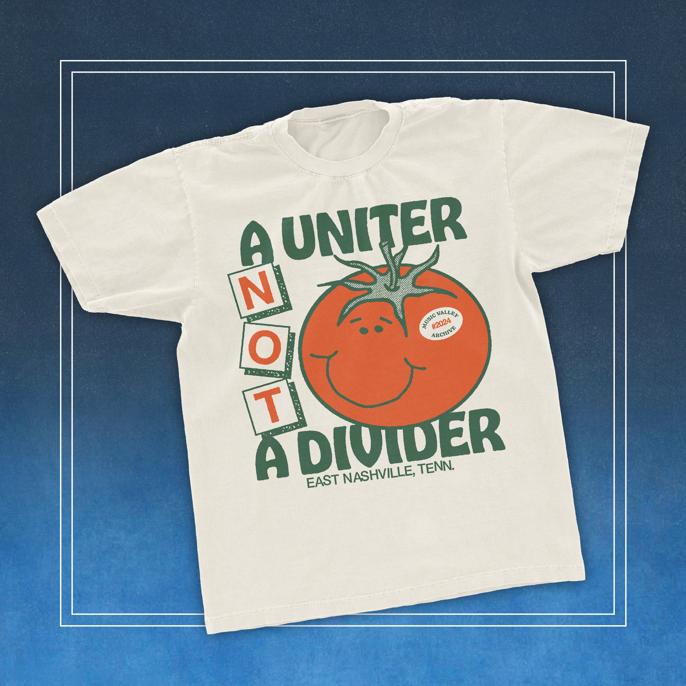 Uniter Not a Divider – Tomato Art Fest East Nashville T-Shirt